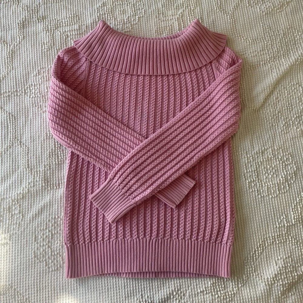 Vintage American Living Drape Neck Pink Sweater